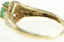 Load image into Gallery viewer, 10K Oval Natural Emerald Diamond Accent Bypass Ring Yellow Gold