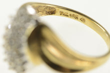 Load image into Gallery viewer, 10K 0.25 Ctw Diamond Wavy Cluster Statement Ring Yellow Gold