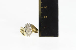 10K 0.25 Ctw Diamond Wavy Cluster Statement Ring Yellow Gold