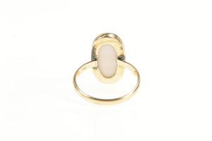 10K Carved Shell Cameo Ornate Victorian Statement Ring Yellow Gold