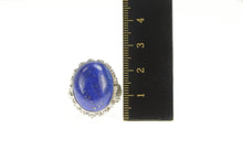 Load image into Gallery viewer, Sterling Silver Elaborate Lapis Lazuli Cabochon Cocktail Ring