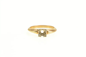 14K Vintage NOS 1950's 4.4mm Engagement Setting Ring Yellow Gold