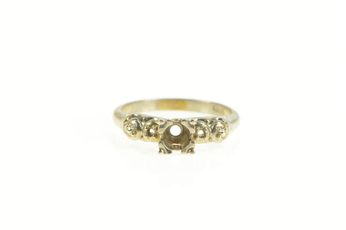 14K Vintage NOS 1950's 3.75mm Engagement Setting Ring White Gold