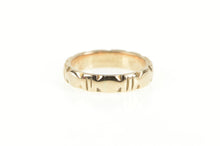 Load image into Gallery viewer, 14K 4.2mm Ornate Grooved Retro Wedding Band Ring Rose Gold