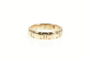 14K 4.2mm Ornate Grooved Retro Wedding Band Ring Rose Gold