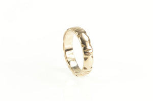14K 4.2mm Ornate Grooved Retro Wedding Band Ring Rose Gold