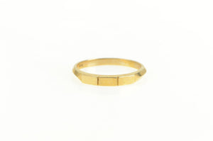14K Squared Simple Retro Classic Wedding Band Ring Yellow Gold