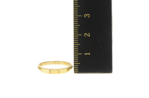 14K Squared Simple Retro Classic Wedding Band Ring Yellow Gold