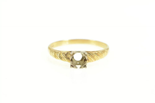 14K 4.1mm Vintage NOS 1950's Engagement Setting Ring Yellow Gold