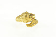 Load image into Gallery viewer, 18K Ruby Eyed Diamond Chinese Lion Wrap Ring Yellow Gold