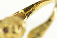 Load image into Gallery viewer, 18K Ruby Eyed Diamond Chinese Lion Wrap Ring Yellow Gold