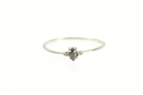 10K Marquise Sapphire Diamond Engagement Ring White Gold