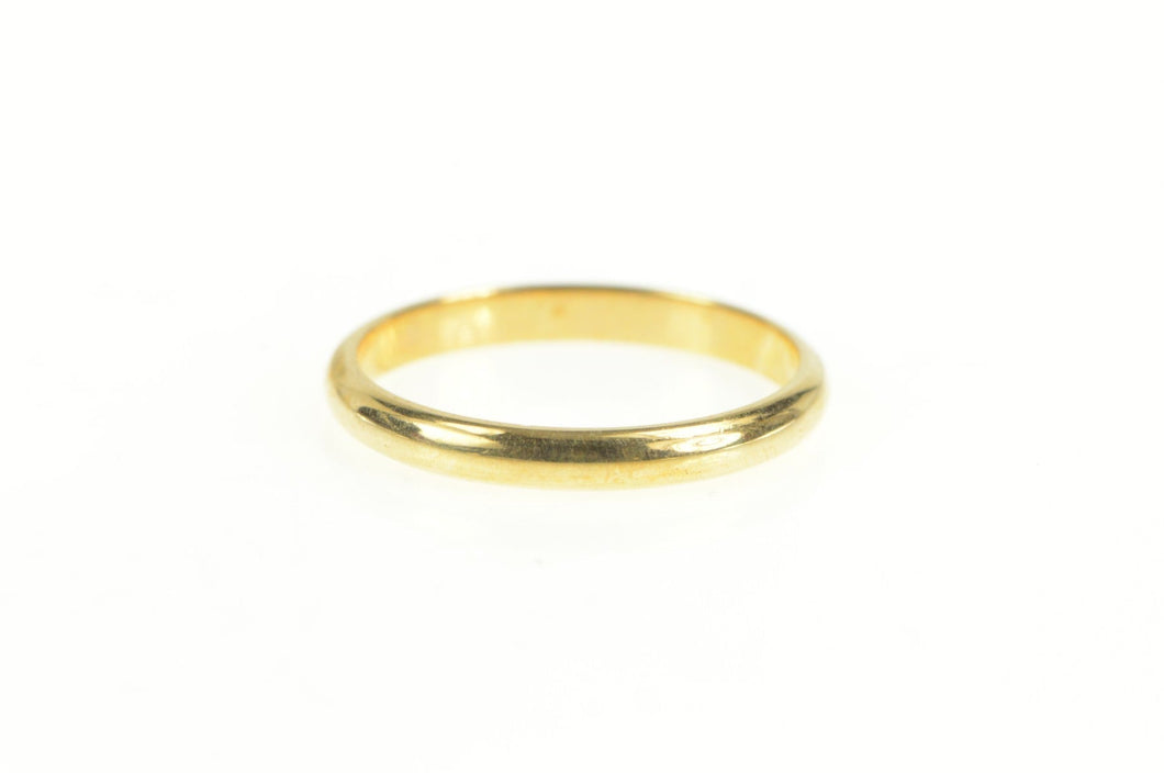 14K Classic 2.5mm Simple Rounded Wedding Band Ring Yellow Gold