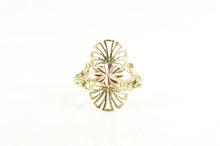 Load image into Gallery viewer, 14K Diamond Cut Two Tone Filigree Statement Ring Yellow Gold