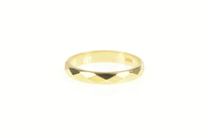 14K 3.0mm Squared Lattice Facet Pattern Band Ring Yellow Gold