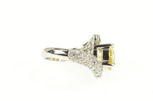 Load image into Gallery viewer, Sterling Silver Yellow Pave Ornate Bypass Travel Engagement Ring