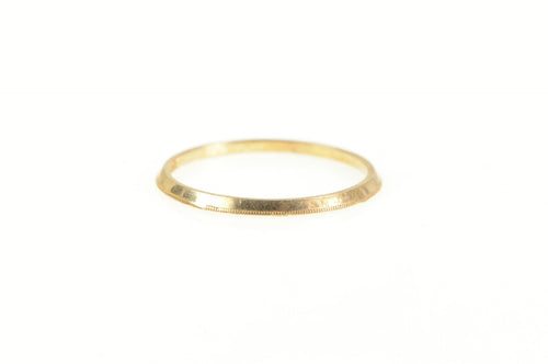 14K 1.4mm Vintage NOS 1950's Simple Plain Band Ring Yellow Gold