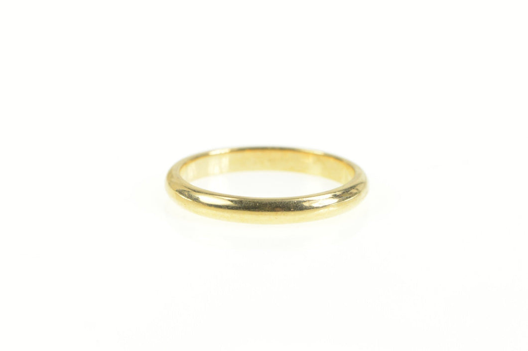 14K Classic Rounded Simple 2.5mm Wedding Band Ring Yellow Gold