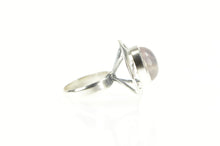 Load image into Gallery viewer, Sterling Silver Round Rose Quartz Cabochon Ornate Cocktail Ring