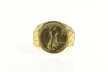 Load image into Gallery viewer, 14K 1987 1/10th Oz Double Eagle $10 Coin Nugget Ring Yellow Gold