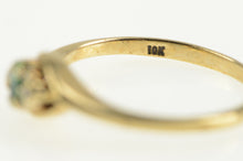 Load image into Gallery viewer, 10K Emerald Diamond Cluster Accent Bypass Ring Yellow Gold