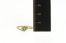 Load image into Gallery viewer, 10K Emerald Diamond Cluster Accent Bypass Ring Yellow Gold