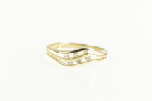 Load image into Gallery viewer, 10K Diamond Wavy Channel Statement Band Ring Yellow Gold