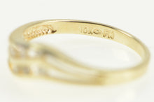 Load image into Gallery viewer, 10K Diamond Wavy Channel Statement Band Ring Yellow Gold