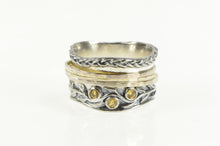 Load image into Gallery viewer, Sterling Silver Two Tone Ornate Natural Vine Spinner Band Ring