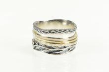 Load image into Gallery viewer, Sterling Silver Two Tone Ornate Natural Vine Spinner Band Ring