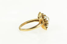 Load image into Gallery viewer, 10K Victorian Pearl Ornate Cluster Cocktail Ring Yellow Gold