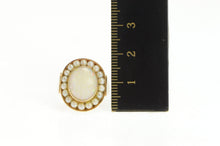 Load image into Gallery viewer, 14K Victorian Natural Opal Pearl Halo Cocktail Ring Yellow Gold