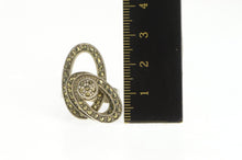 Load image into Gallery viewer, Sterling Silver Oval Marcasite Layered Spinner Statement Ring
