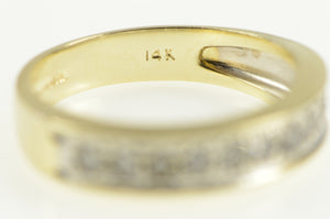 14K Diamond Classic Simple Wedding Band Ring Yellow Gold