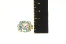 Load image into Gallery viewer, 14K Cushion Mystic Topaz Diamond Accent Cocktail Ring Yellow Gold