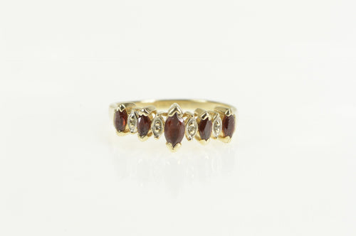 10K Marquise Ruby Diamond Accent Statement Ring Yellow Gold