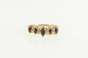 10K Marquise Ruby Diamond Accent Statement Ring Yellow Gold