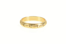 Load image into Gallery viewer, 14K 3.7mm Orange Blossom Ornate Wedding Band Ring Yellow Gold