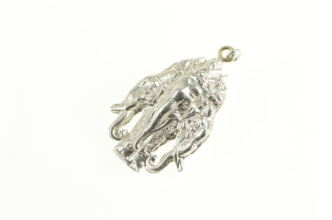Sterling Silver Ganesha Hindu God Remover of Obstacles Charm/Pendant
