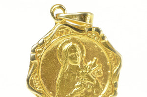 14K Virgin Mary Mother of Jesus Christ Christian Charm/Pendant Yellow Gold