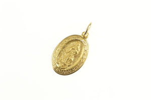 14K Oval Virgin Mary Christian Mother of Jesus Charm/Pendant Yellow Gold