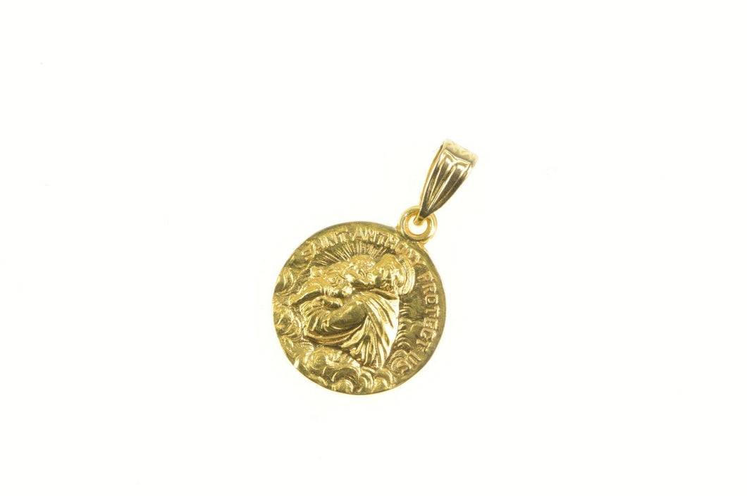 14K Saint Anthony Protection Christian Faith Charm/Pendant Yellow Gold