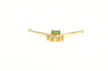 Load image into Gallery viewer, 14K Princess Cut Emerald Diamond Chevron Pendant Yellow Gold