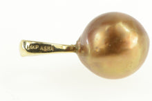 Load image into Gallery viewer, 14K Gold Brass Pearl Classic Simple Pendant Yellow Gold