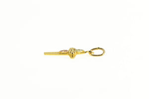 10K Black Hills Leaf Cross Christian Faith Charm/Pendant Yellow Gold