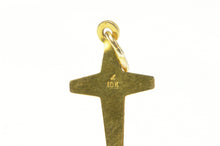 Load image into Gallery viewer, 10K Black Hills Leaf Cross Christian Faith Charm/Pendant Yellow Gold