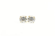 Load image into Gallery viewer, 14K Round Classic Solitaire Simple CZ Stud Earrings Yellow Gold