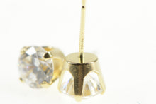 Load image into Gallery viewer, 14K Round Classic Solitaire Simple CZ Stud Earrings Yellow Gold
