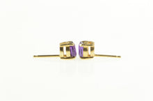 Load image into Gallery viewer, 14K Amethyst Oval Solitaire Classic Simple Stud Earrings Yellow Gold