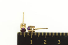 Load image into Gallery viewer, 14K Amethyst Oval Solitaire Classic Simple Stud Earrings Yellow Gold